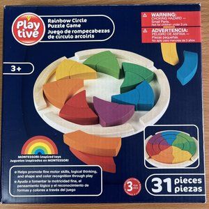 NEW Preschool Montessori Developmental Wooden Color Rainbow Puzzle 31 Pieces
